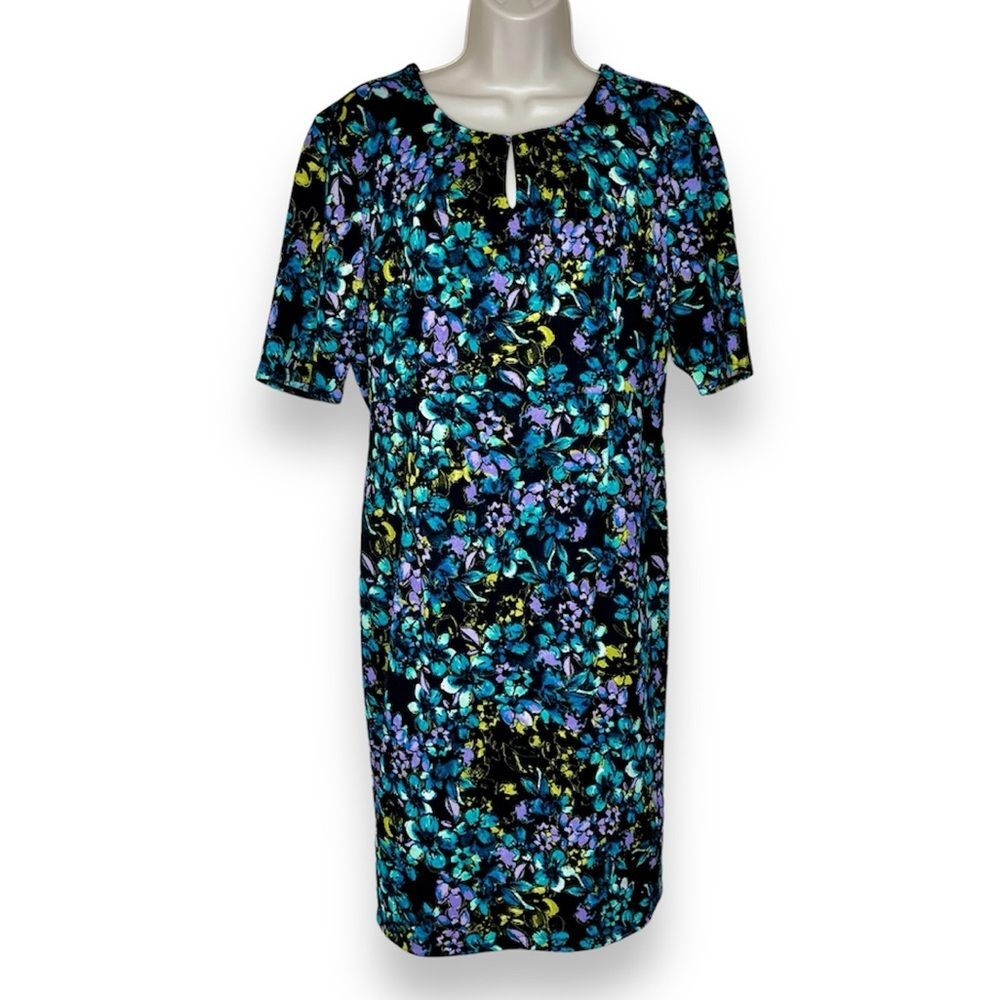 NWT The Limited Collection Midnight Floral Multi Key Hole Sheath Dress Women 10
